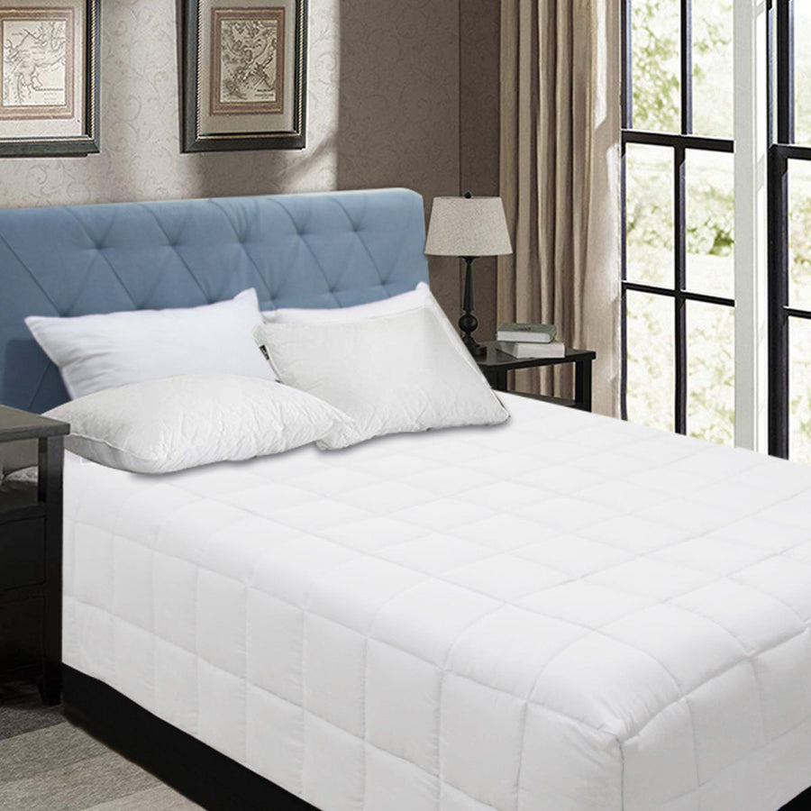 Shangri-La Bamboo Blend Microfiber Box End Quilt - White King Single