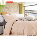 Ramesses Bamboo Cotton Quilt Cover Set Cameo Rose Queen - 400TC, Solid Colour Design - SuperSaverAU - view 1
