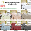 Ramesses Bamboo Cotton Quilt Cover Set Cameo Rose Queen - 400TC, Solid Colour Design - SuperSaverAU - view 2