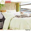 Ramesses Bamboo Cotton Quilt Cover Set Eggnog Queen - 400TC, Solid Colour Design - SuperSaverAU - view 1