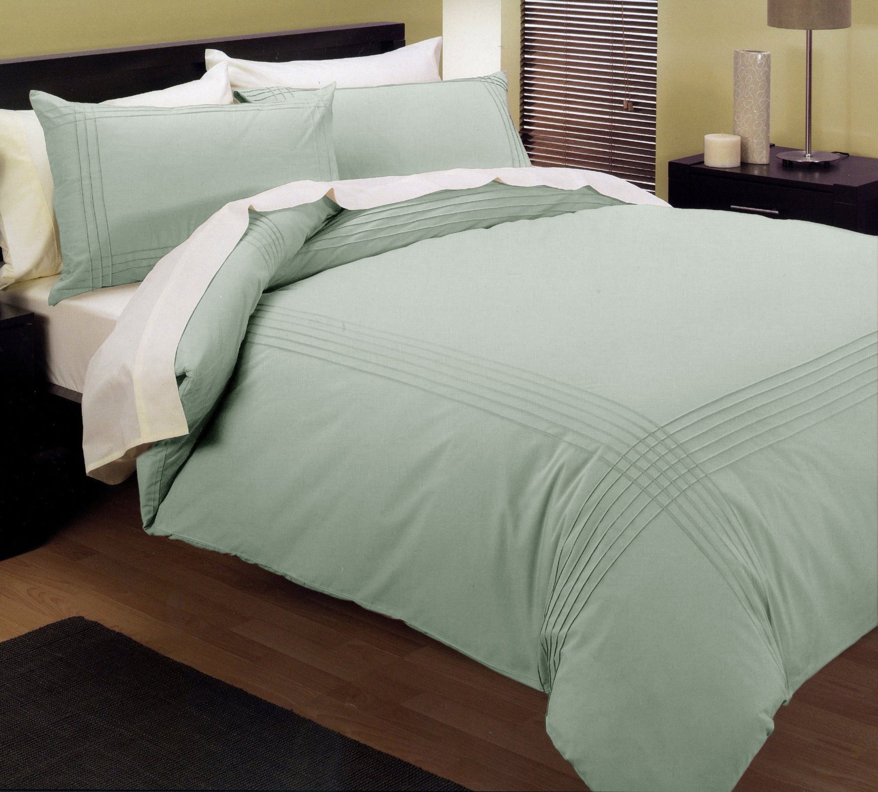 Kingtex Pintuck Quilt Cover Set Melon, Queen, 225 Thread Count, 7 Colors - SuperSaverAU - view 1