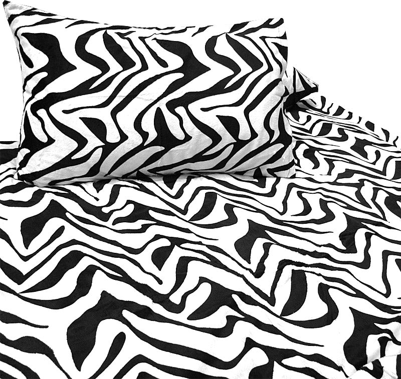Shangri-La White Tiger Print Faux Fur Quilt Cover Set 210x210 cm - SuperSaverAU - view 1