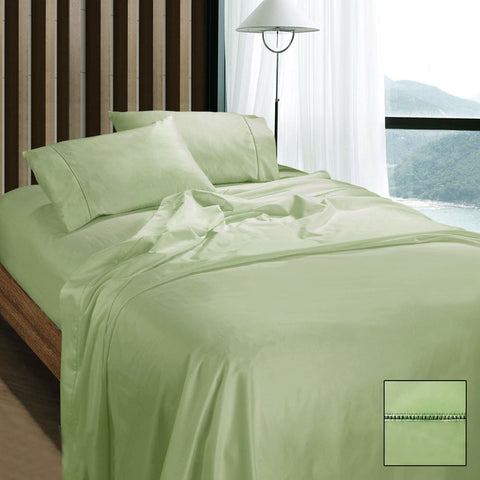Ramesses 1100TC Egyptian Cotton Sateen Sheet Set Mint King - Breathable, Luxurious - SuperSaverAU - view 1
