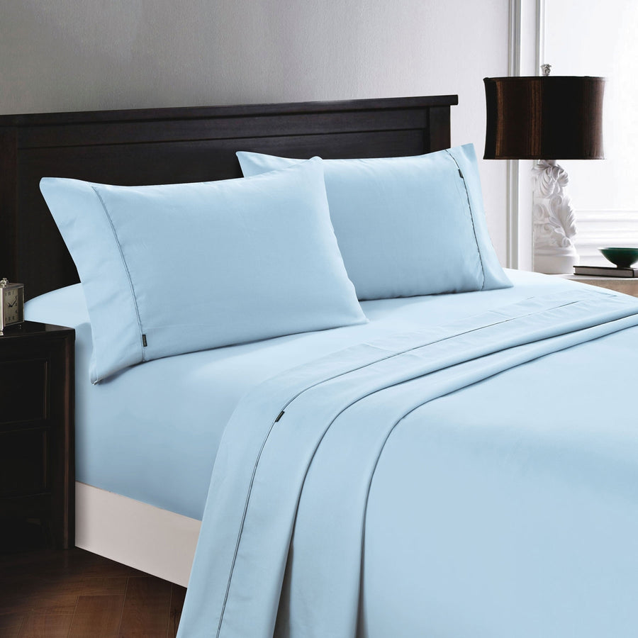 Deluxe Linen 1200TC Cotton Rich Sheet Set - Pearl Blue, King