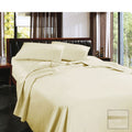 Ramesses Egyptian Cotton Sateen Sheet Set 1450TC Cream King - Solid Colour Design - SuperSaverAU - view 1