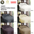 Ramesses Egyptian Cotton Sateen Sheet Set 1450TC Cream King - Solid Colour Design - SuperSaverAU - view 2