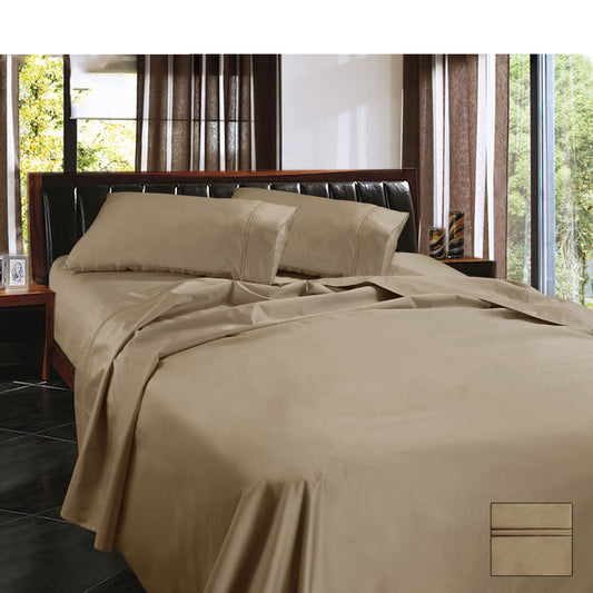 Ramesses 1450TC Egyptian Cotton Sateen Sheet Set Linen King - Solid Colour Design