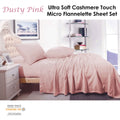 Shangri La Cashmere Touch Micro Flannelette Sheet Set – Dusty Pink Double