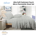 Shangri La Cashmere Touch Micro Flannelette Sheet Set – Silver Queen