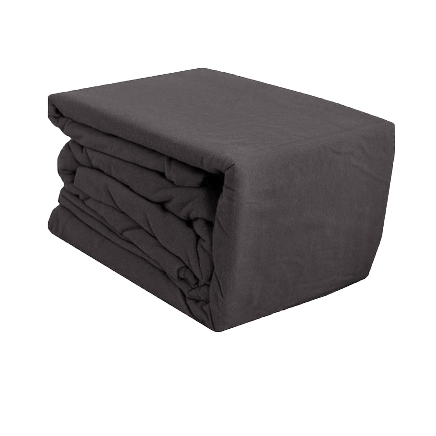 Ramesses Egyptian Cotton Flannel Sheet Set Charcoal Single - Solid Design, Machine Washable - SuperSaverAU - view 1