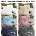Kingtex Micro Flannelette Sheet Set 140GSM Steel Blue Single 40cm Wall - SuperSaverAU - view 2