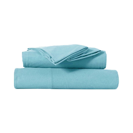 Kingtex Aqua Ultra-Soft Micro Flannel Sheet Set 40 cm Wall Single