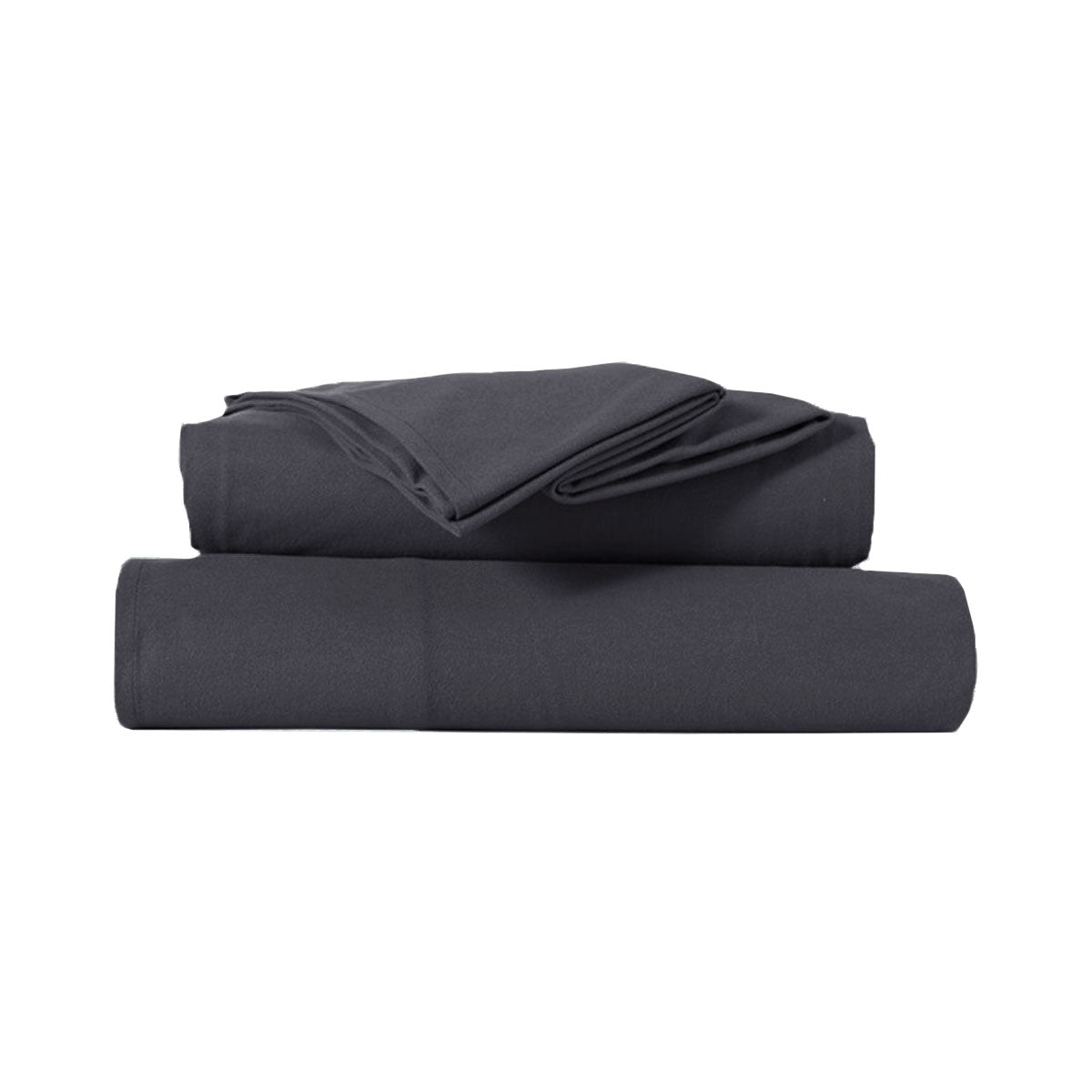 Kingtex Charcoal Ultra-Soft Micro Flannel Sheet Set 40 cm Wall Queen - SuperSaverAU - view 1