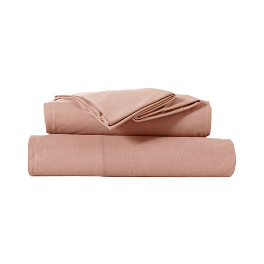 Kingtex Rose Pink Ultra-Soft Micro Flannel Sheet Set 40 cm Wall Queen