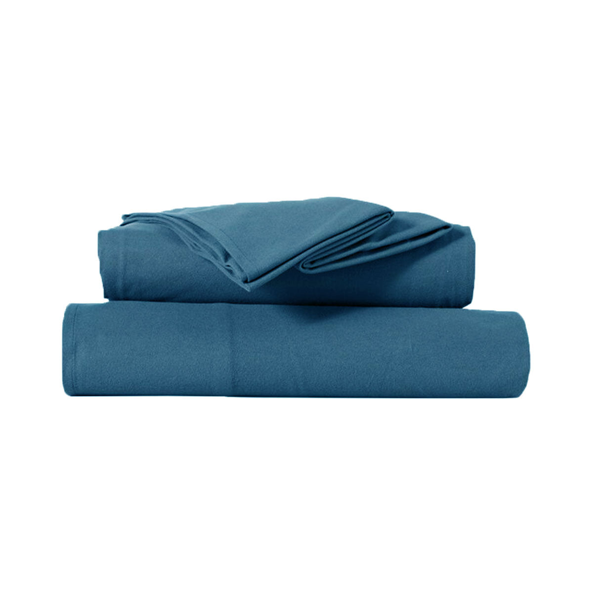 Kingtex Ultra-Soft Micro Flannel Sheet Set Steel Blue 40 cm Wall Single
