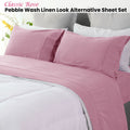 Ramesses Pebble Wash Linen Look Alternative Sheet Set - Classic Rose, King
