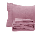 Ramesses Pebble Wash Linen Look Alternative Sheet Set - Classic Rose, Queen