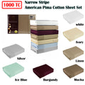 Ramesses 1000TC American Pima Cotton Narrow Stripe Sheet Set Burgundy King - SuperSaverAU - view 2