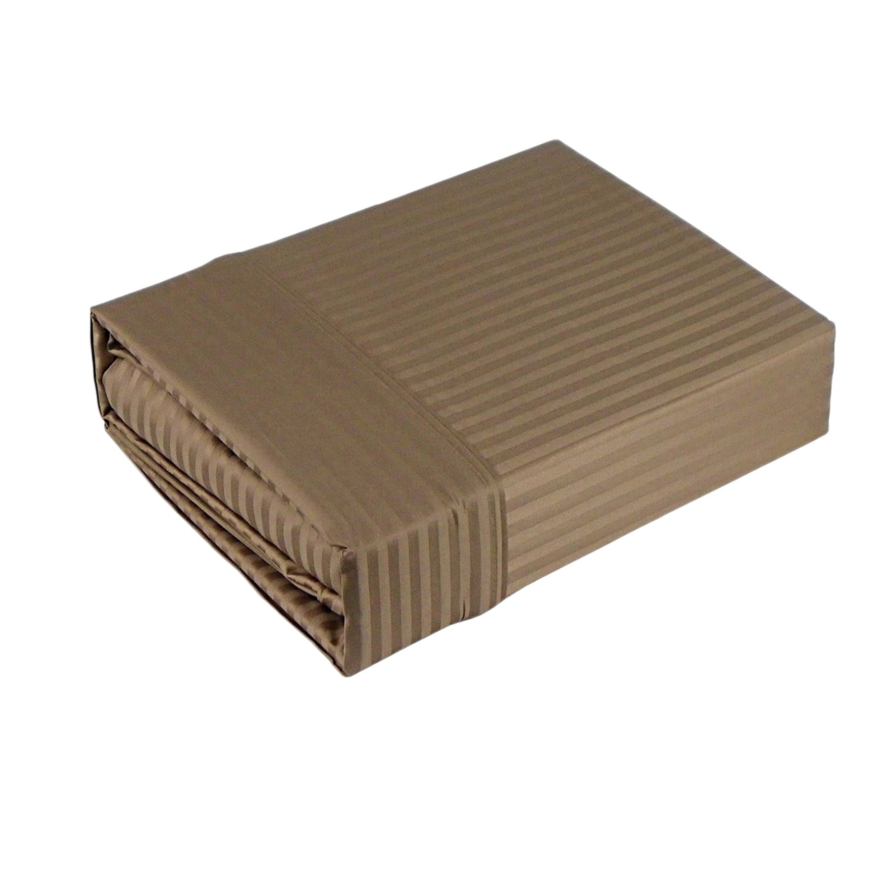 Ramesses 1000TC American Pima Cotton Narrow Stripe Sheet Set Mocha Queen - SuperSaverAU - view 1