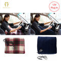 Ramesses Electric Heated Car Snuggle with 12V Plug - Red Checkered, 110 x 150cm