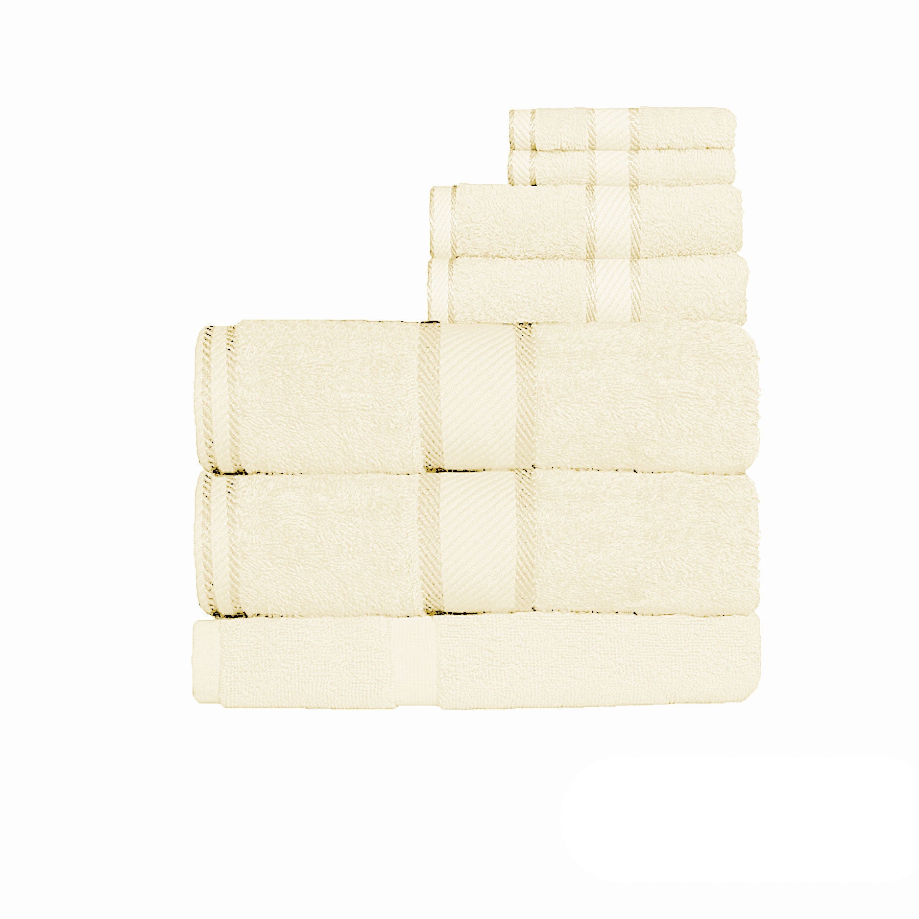 Kingtex 550gsm Cotton 7 Pce Extra Large Bath Sheet Set - Cream, Soft & Absorbent - SuperSaverAU - view 1