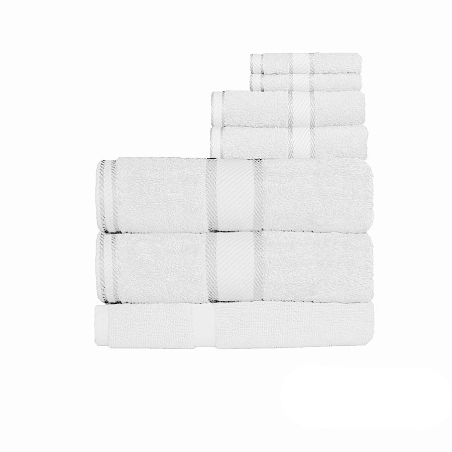 Kingtex 550gsm Cotton 7 Pce Bath Sheet Set - Extra Large, Soft & Absorbent, White - SuperSaverAU - view 1