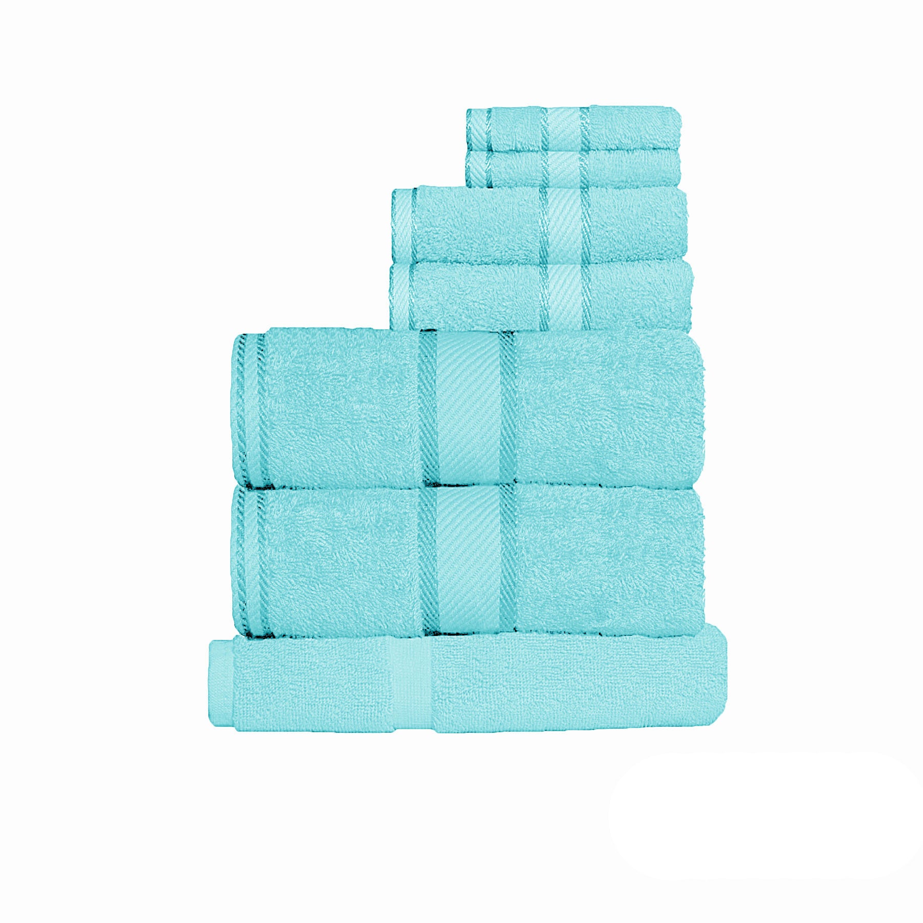 Kingtex 550gsm Cotton 7 Pce Towel Set - Soft, Absorbent, Turquoise - SuperSaverAU - view 1