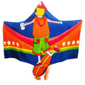 Kids Cotton Velour Beach Cape Skater Boy - 60x120 cm, Cartoon Print, Hand Holds - SuperSaverAU - view 1