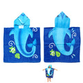 Cute Kids Cotton Hooded Towel Poncho 60 x 120 cm - Dolphin Design for Ages 2-8 - SuperSaverAU - view 1