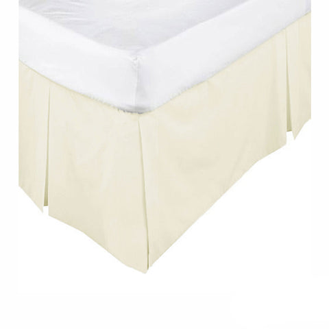 KINGDOM Box Pleated Valance Cream - King Single, Easy Care, Machine Washable - SuperSaverAU - view 1
