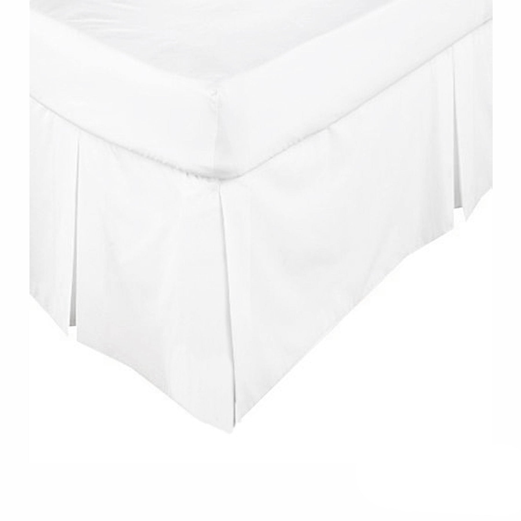 KINGDOM Box Pleated Valance 225TC Easy Care - White, Double