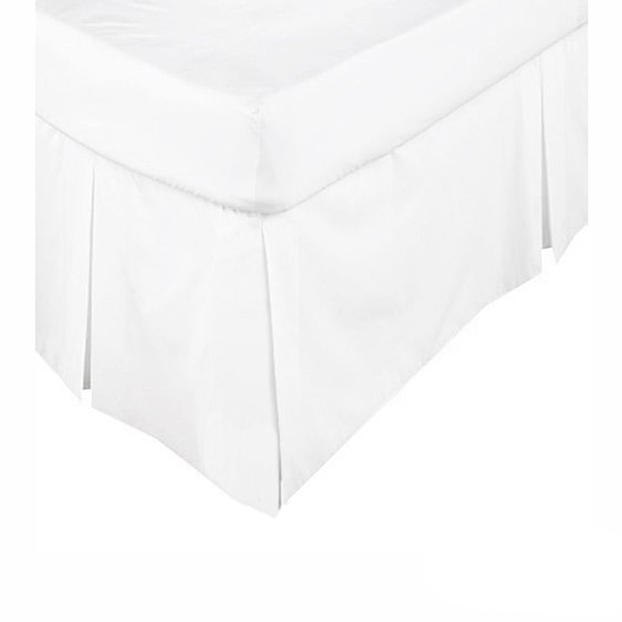 KINGDOM Box Pleated Valance White - Easy Care, Machine Washable, Single Size 91 x 193 + 35cm - SuperSaverAU - view 1