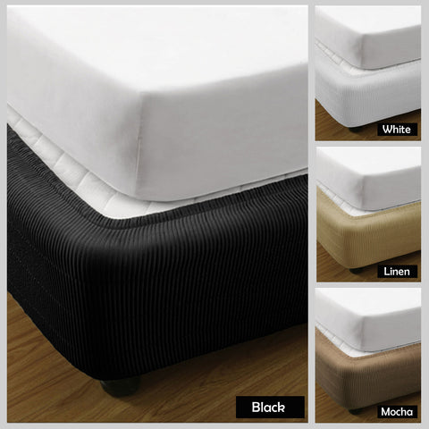 Ramesses Vertical Quilted Bed Valance Wrap - Linen King