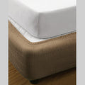 Ramesses Vertical Quilted Bed Valance Wrap Mocha Single - Satin Polyester, Machine Washable - SuperSaverAU - view 1
