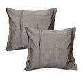Gainsborough Flaxen Ribbed Cotton European Pillowcases 65 x 65 cm - Grey/Charcoal - SuperSaverAU - view 1