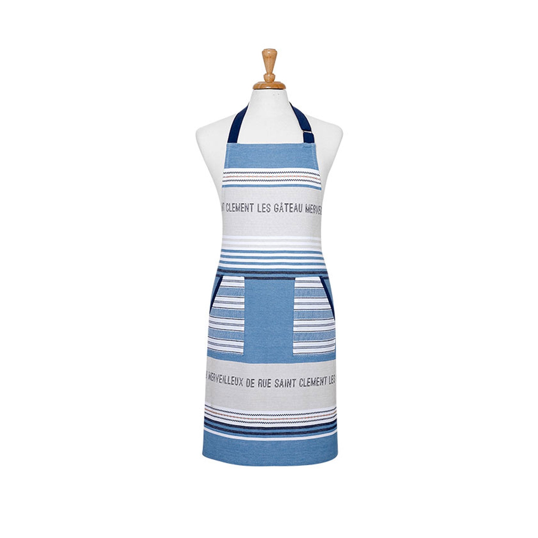 Ladelle Cotton Apron 70 x 89 cm - Stripes Print, AZO Free Dyes, European Standards - SuperSaverAU - view 1