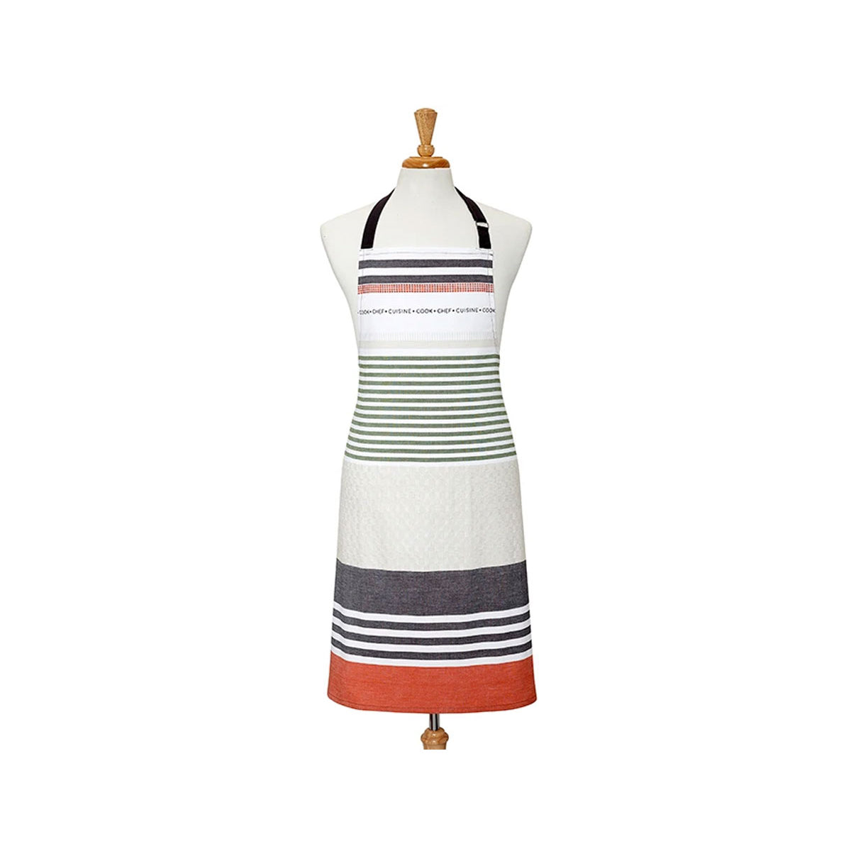 Ladelle Intrinsic Cotton Apron 70 x 89 cm - Stripes Print, Adjustable Neck, AZO Free - SuperSaverAU - view 1