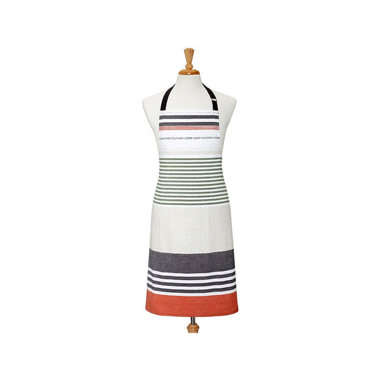 Ladelle Intrinsic Cotton Apron 70 x 89 cm - Stripes Print, Adjustable Neck, AZO Free