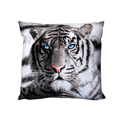 Just Home Blue Eyes Stripes Tiger Cushion 43 x 43 cm - Polyester, Machine Washable - SuperSaverAU - view 1