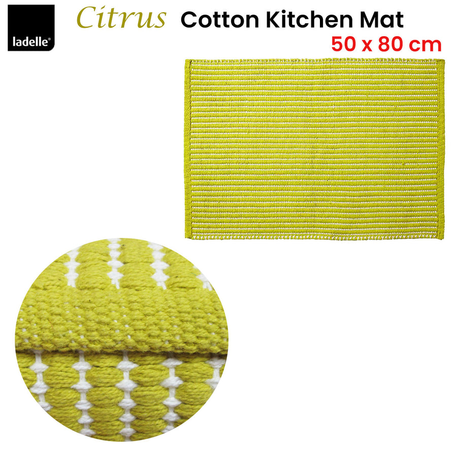 Ladelle Classic Citrus Kitchen Mat Rug 50 x 80 cm 100% Cotton AZO Free - SuperSaverAU - view 1