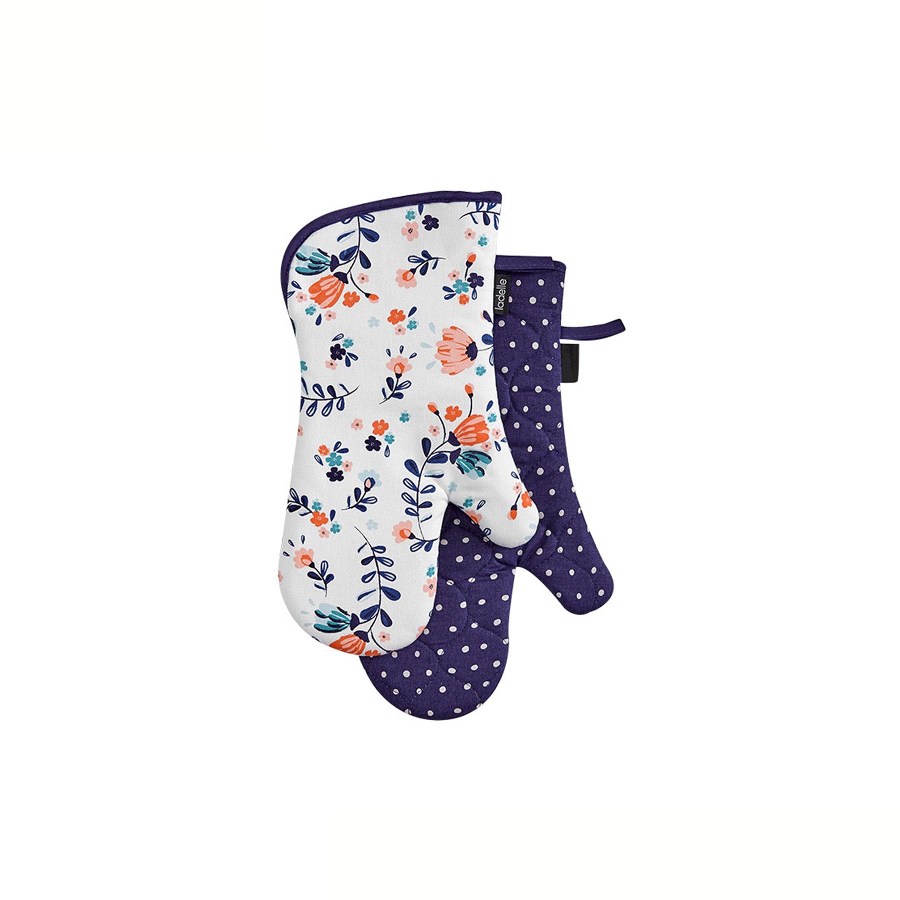 Ladelle Aimer La Vie Set of 2 Cotton Oven Mitts - Floral Print, 18 x 33 cm - SuperSaverAU - view 1