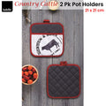 Ladelle Country Cattle Set of 2 Pot Holders 21 x 21 cm, Quilted, AZO Free Dyes - SuperSaverAU - view 2