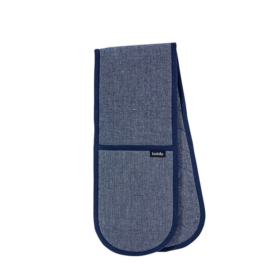 Ladelle Eco Recycled Double Oven Mitt 17 x 89 cm - Quilted Design, Navy - SuperSaverAU - view 1