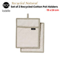 Ladelle Eco Recycled Natural Set of 2 Pot Holders 19 x 24 cm - Quilted Design - SuperSaverAU - view 1