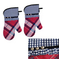 Ladelle Khloe Multi Set of 2 Oven Mitts 18 x 33 cm, Quilted Tartan Design, AZO Free - SuperSaverAU - view 1