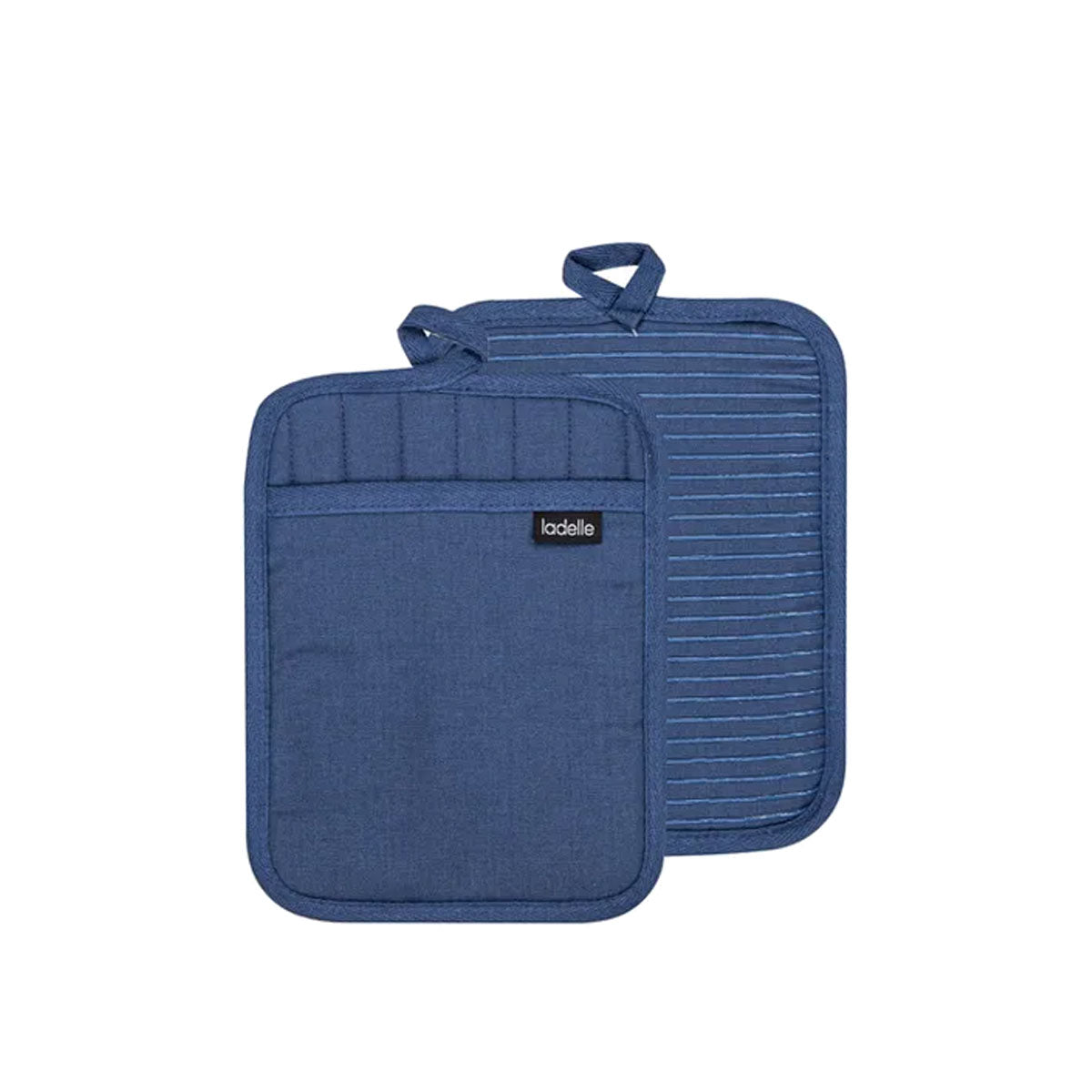 Ladelle Lennox Set of 2 Pot Holders 19 x 24.5 cm - Quilted Design, Silicone Grip - SuperSaverAU - view 1