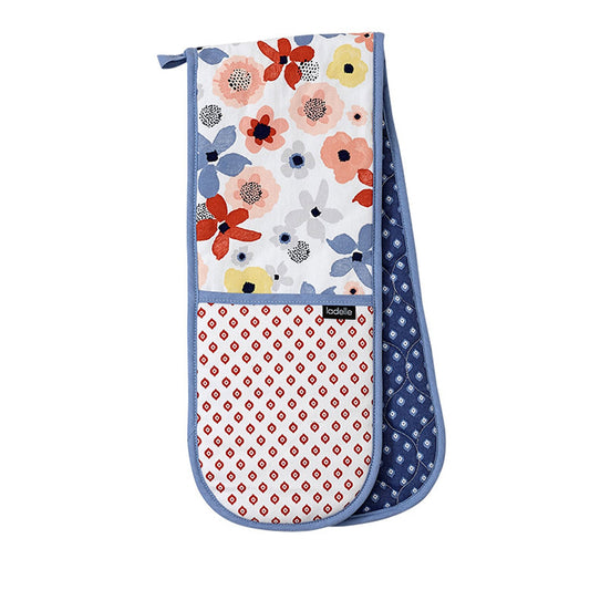 Ladelle Oasis Double Oven Mitt 17 x 89 cm Floral Print 100% Cotton