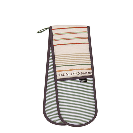 Ladelle Sanctuary Cream Double Oven Mitt 17 x 89 cm, Quilted, AZO Free Dyes