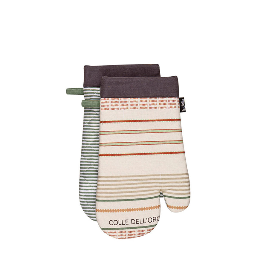 Ladelle Sanctuary Cream Set of 2 Oven Mitts 18 x 33 cm, Quilted Design, AZO Free Dyes - SuperSaverAU - view 1