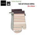 Ladelle Sanctuary Cream Set of 2 Oven Mitts 18 x 33 cm, Quilted Design, AZO Free Dyes - SuperSaverAU - view 2